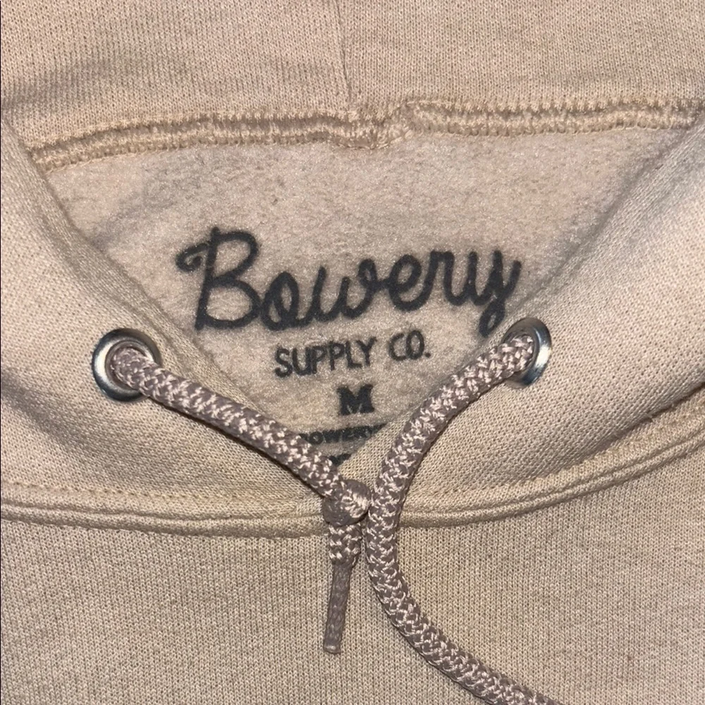 Cream Hoodie with Graphic Patch - Picture 2 of 3